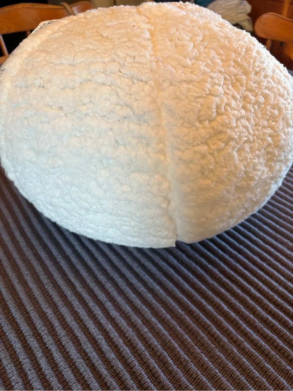 NWT White Sherpa Snowman Face Pillow with Orange Nose